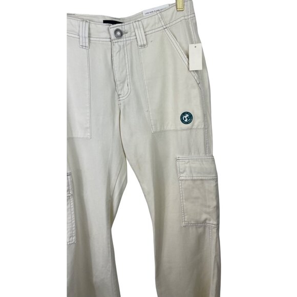 Aeropostale Womens Size 4 Cream Low RIse Utility Non Stretch Pants Aero - Picture 8 of 12